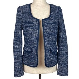 BANANA REPUBLIC Textured Knit Tweed Jacket/Blazer in Blue